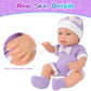 Zntwei 12 Inch Baby Doll Playset With Reborn Baby Dolls Clothes And Accessories Including Purple Jumpsuit, Hats, Socks, Bottles,