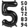 Black Number 13 Balloon 40 Inch, 13 Number Balloons, 13Th Black Birthday Decorations, 13 Year Old Girls Boys Party Supplies