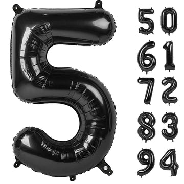 Black Number 13 Balloon 40 Inch, 13 Number Balloons, 13Th Black Birthday Decorations, 13 Year Old Girls Boys Party Supplies