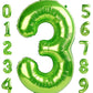40 Inch Light Green Number 3 & Mini Dinosaur Balloon, 3Rd 3 Years Old Birthday Decorations For Boy, Three Rex Birthday Party Dec