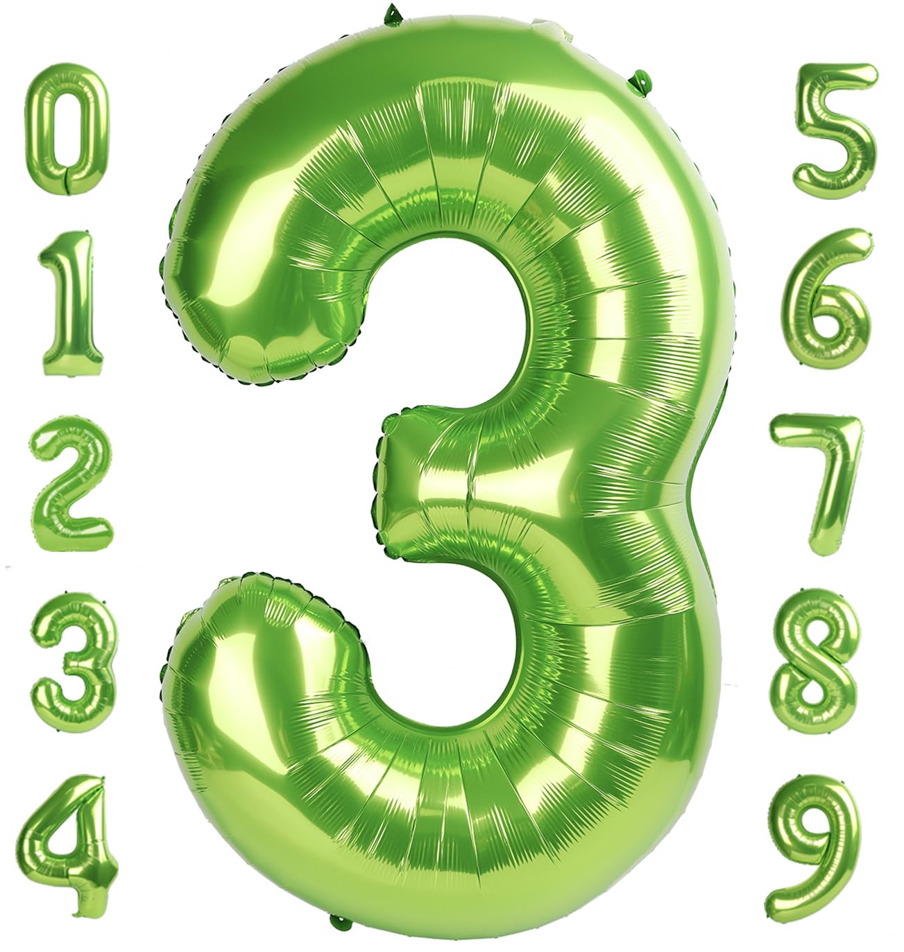 40 Inch Light Green Number 3 & Mini Dinosaur Balloon, 3Rd 3 Years Old Birthday Decorations For Boy, Three Rex Birthday Party Dec