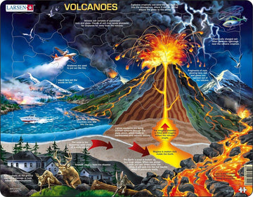 Larsen Puzzles Volcanoes 70 Piece Children'S Educational Jigsaw Puzzle