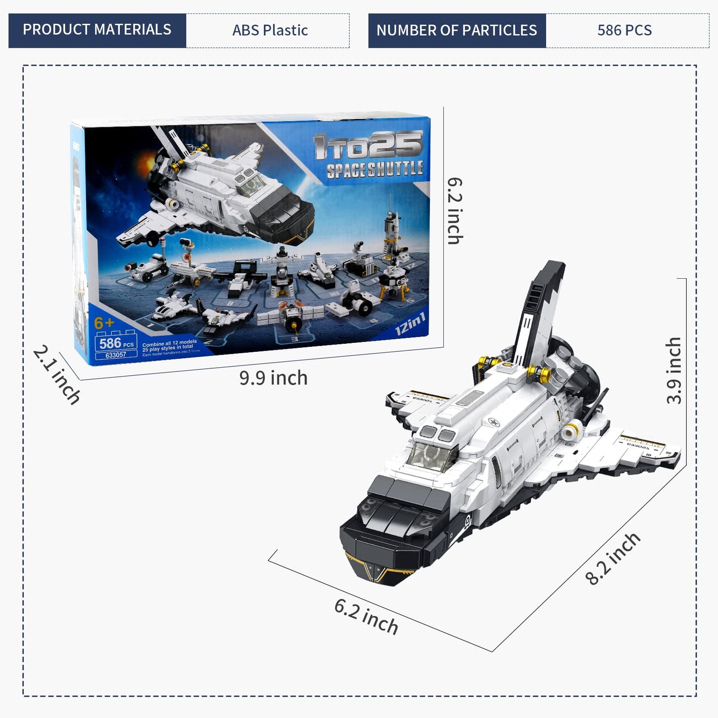 Space Shuttle Building Toys, 25-In-1 Aerospace Building Kit For Kids To Assemble A Big Spaceship Or 12 Small Different Space Pro