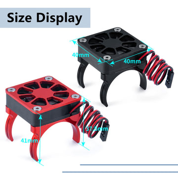MORLORDY RC Cooling Fan 40mm 540 550 Motor Heat Sink for TRX4 Upgrades Accessories, Black