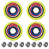 SWAURSAHA Poison Original Quads Roller Skating Wheels, 78A Hardness (Set of 4) + 627RS Bearing (8 Pcs)