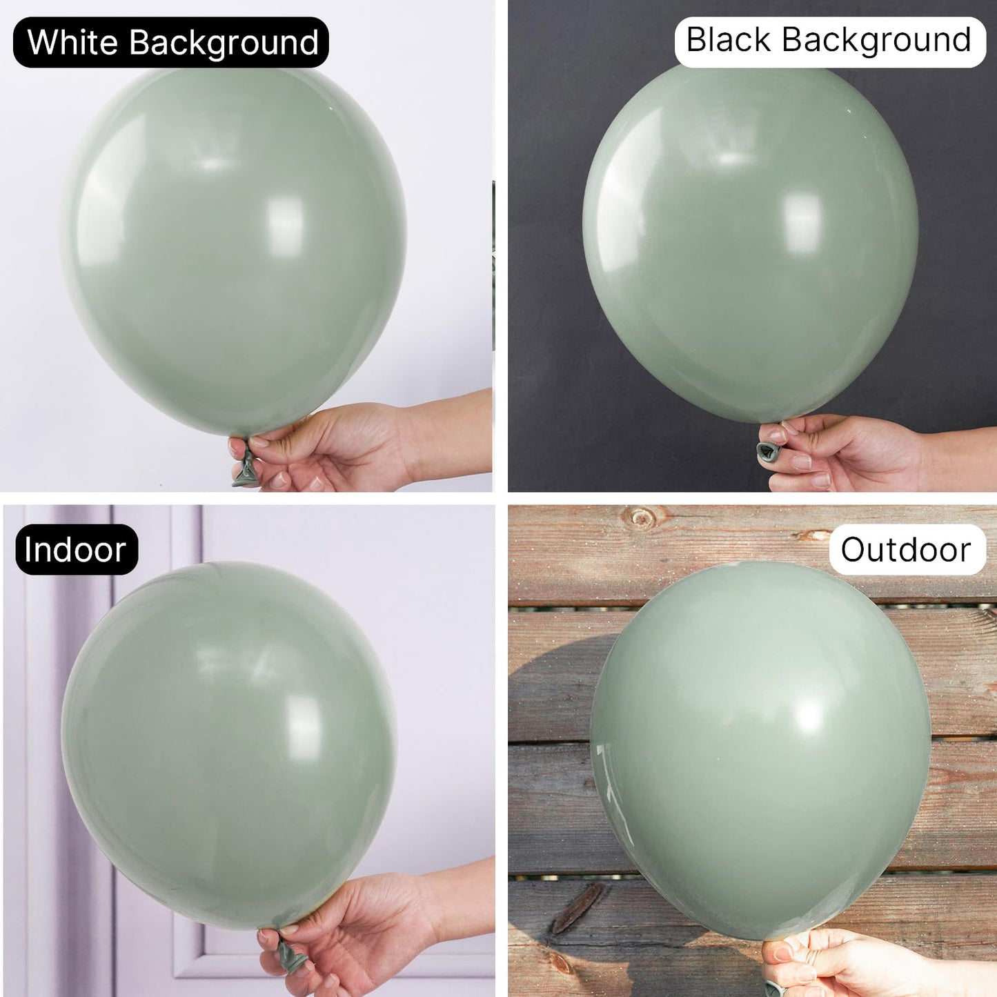 PartyWoo Green Balloons - 142 pcs Pack in 18", 12", 10", 5" Sizes, Pastel Rubber for Garland & Arch Decorations, Model: Balloons