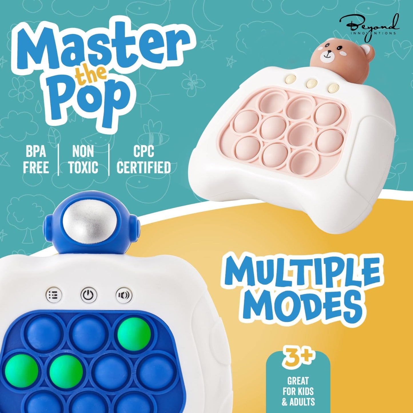 Fast Push Game | Pop It Game Light Up Fidget Toy | The Fidget Game | Quick Push Bubble Game For Educational And Memory Growth |