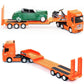 Gemini & Genius Flat Trailer Truck Toy, Heavy Duty Alloy Construction Toys Vehicle, 1:50 Scale Diecast Trailer Truck, Toy Trucks