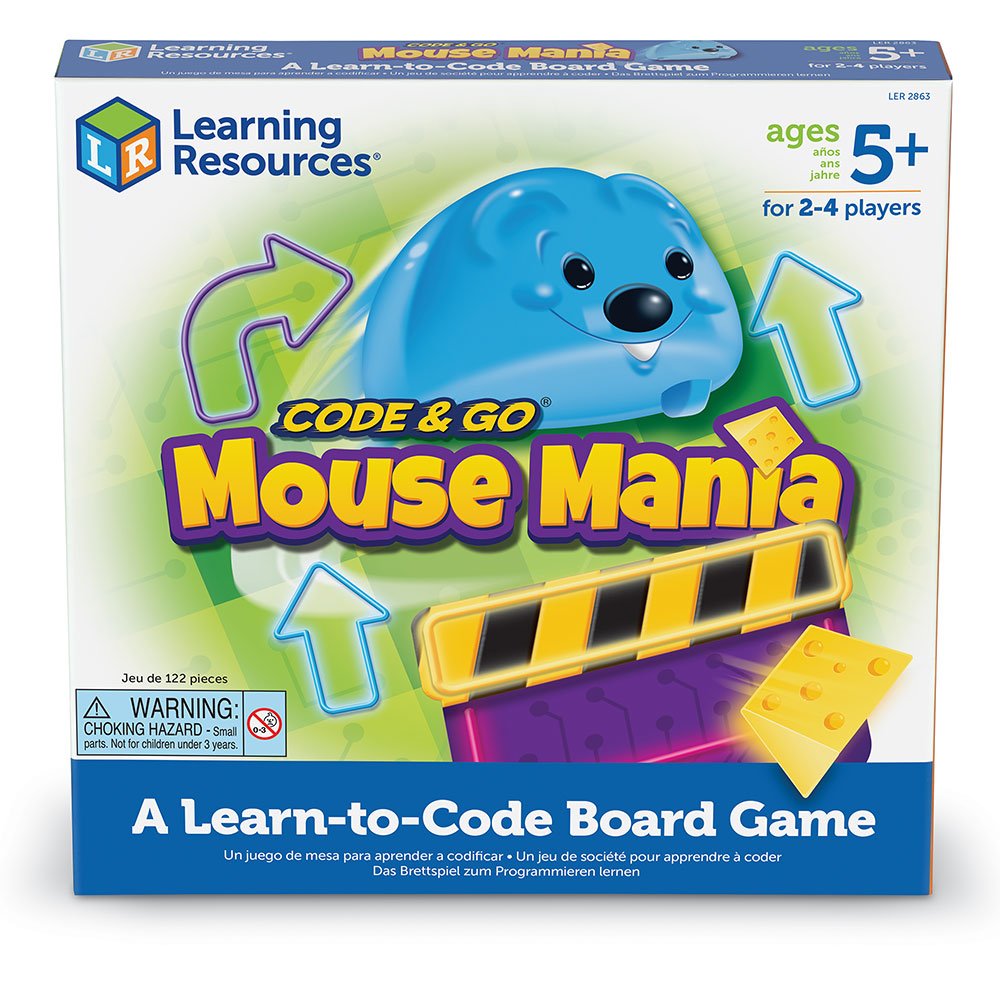 Learning Resources Code & Go Robot Mouse Board Game, STEM Coding Game for Ages 5+, Multi-color, Model LER2863