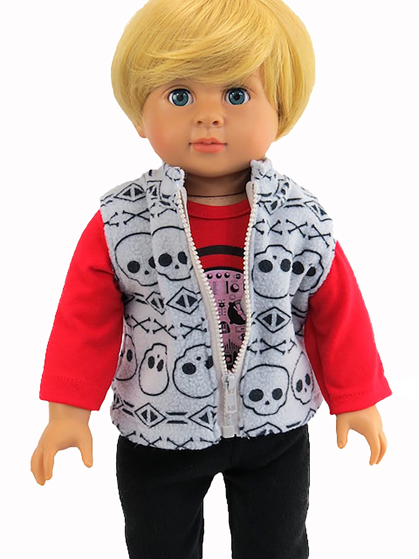 American Fashion World Skull Outfit Set for 18-Inch Dolls | 3 Piece | enhanced Quality & Trendy Design | Dolls Clothes | Outfit Fashions for Dolls for Popular Brands