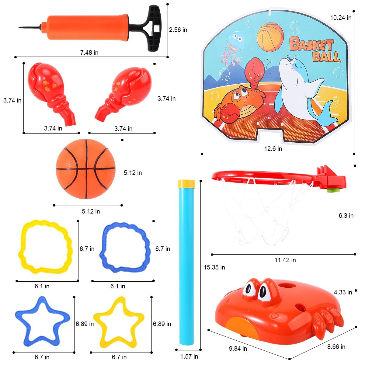 Toddler Basketball Hoop, 2 In 1 Sports Toy Set For Kids, Ring Toss Game With Music Sound, Baby Basketball Hoop For Indoor Play