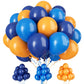 Paready Blue And Orange Balloons, 30 Pcs 12 Inch Orange Navy Blue Latex Balloons With Ribbons For Boys Birthday Baby Shower Comp