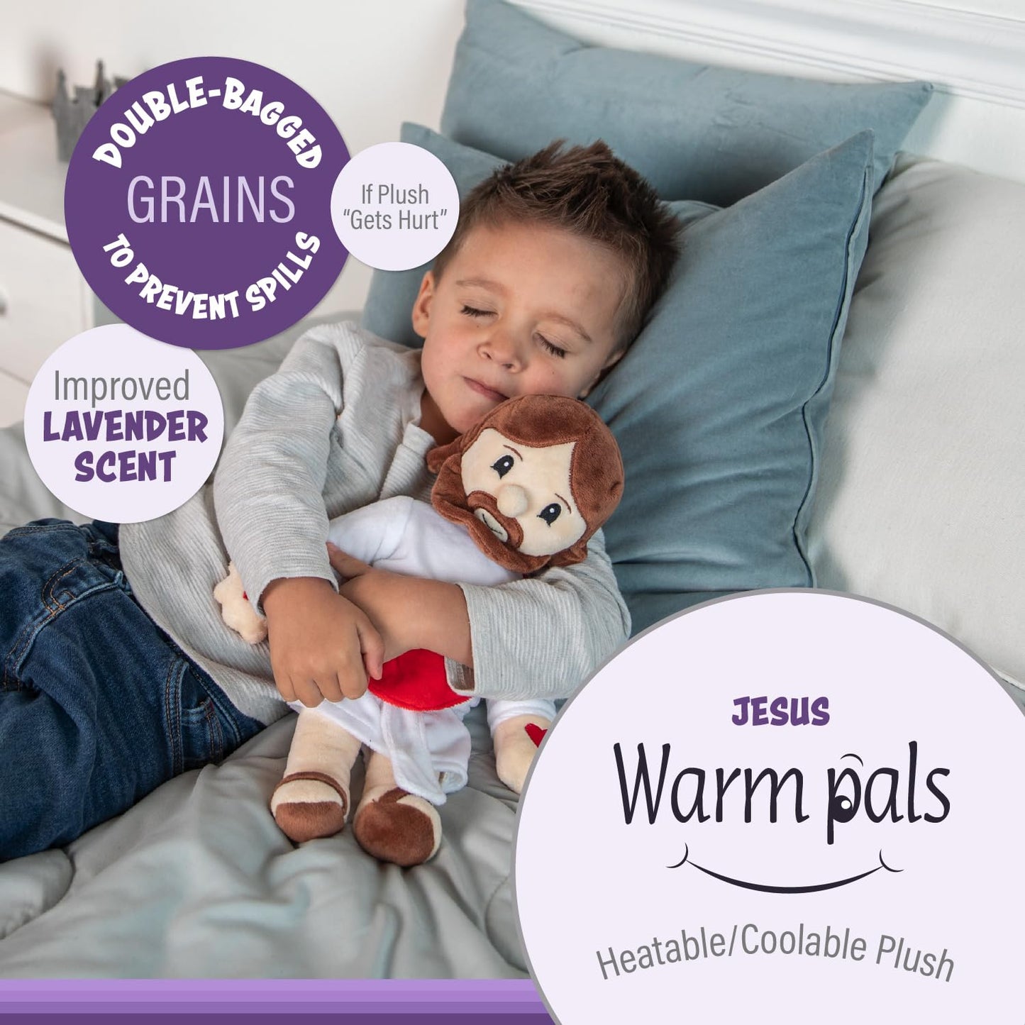 1I4 Group Warm Pals - Jesus - Cozy Lavender Scented Plush Toys - Stuffed Jesus Plush - Coolable Comfort Plushie - Christian Toys