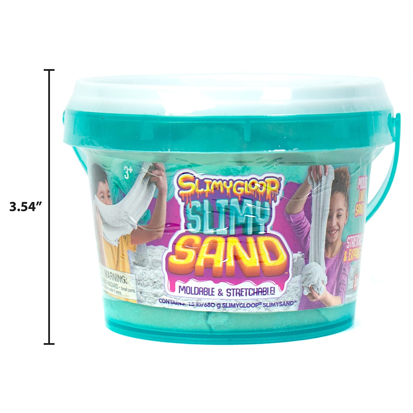SLIMYSAND Cloud Slime, 1.5 lbs Stretchable Moldable Sand, Non-Stick Sensory Play in Reusable Bucket, Model 138867, Color: Sand