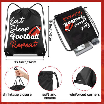 MiniInflat 48 Pcs Football Party Favors for Kids Include 12 Football Drawstring Bags, 12 Football Keychain, 12 Silicone Football