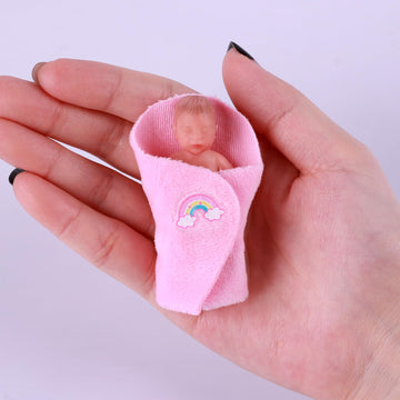 Babeside Mini Silicone Baby Dolls, 3 Inch Realistic Newborn Baby Dolls Full Silicone Sleeping Little Baby Dolls Mini Real Life Baby Girl Miniature Baby With Playset Accessories(Pink)