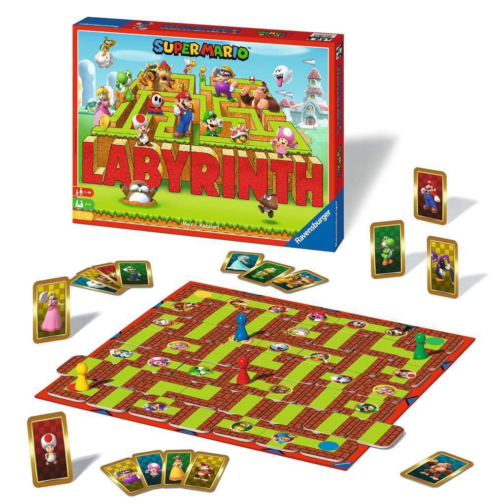 Ravensburger Super Mario Labyrinth Board Game - Dynamic Maze for 2-4 Players, Ages 7+, Cardboard, Youth Large, White