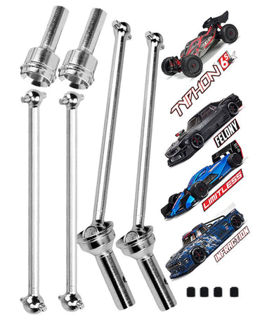 Drive Shaft for Arrma Typhon/Arrma Infraction/Arrma Limitless/Arrma Felony 6s Upgrade Parts, ARRCat 4PCS Front Rear Harden Steel