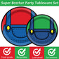 96 Pcs Super Brother Party Supplies Set Super Brother Plates Super Video Games Tablewear And Napkins Forks Super Bros Birthday P