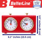 Retro Analog Chess Clock Timer - Wind-Up Mechanical Chess Clock With Large Easy-To-Read Dials, No Battery Needed (Red)