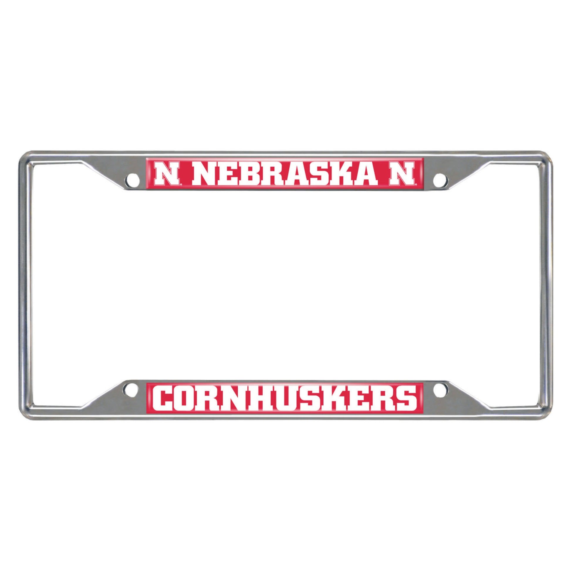 FANMATS - 14919 NCAA University of Nebraska Cornhuskers Chrome License Plate Frame 6.25x12.25