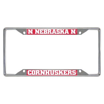 FANMATS - 14919 NCAA University of Nebraska Cornhuskers Chrome License Plate Frame 6.25x12.25
