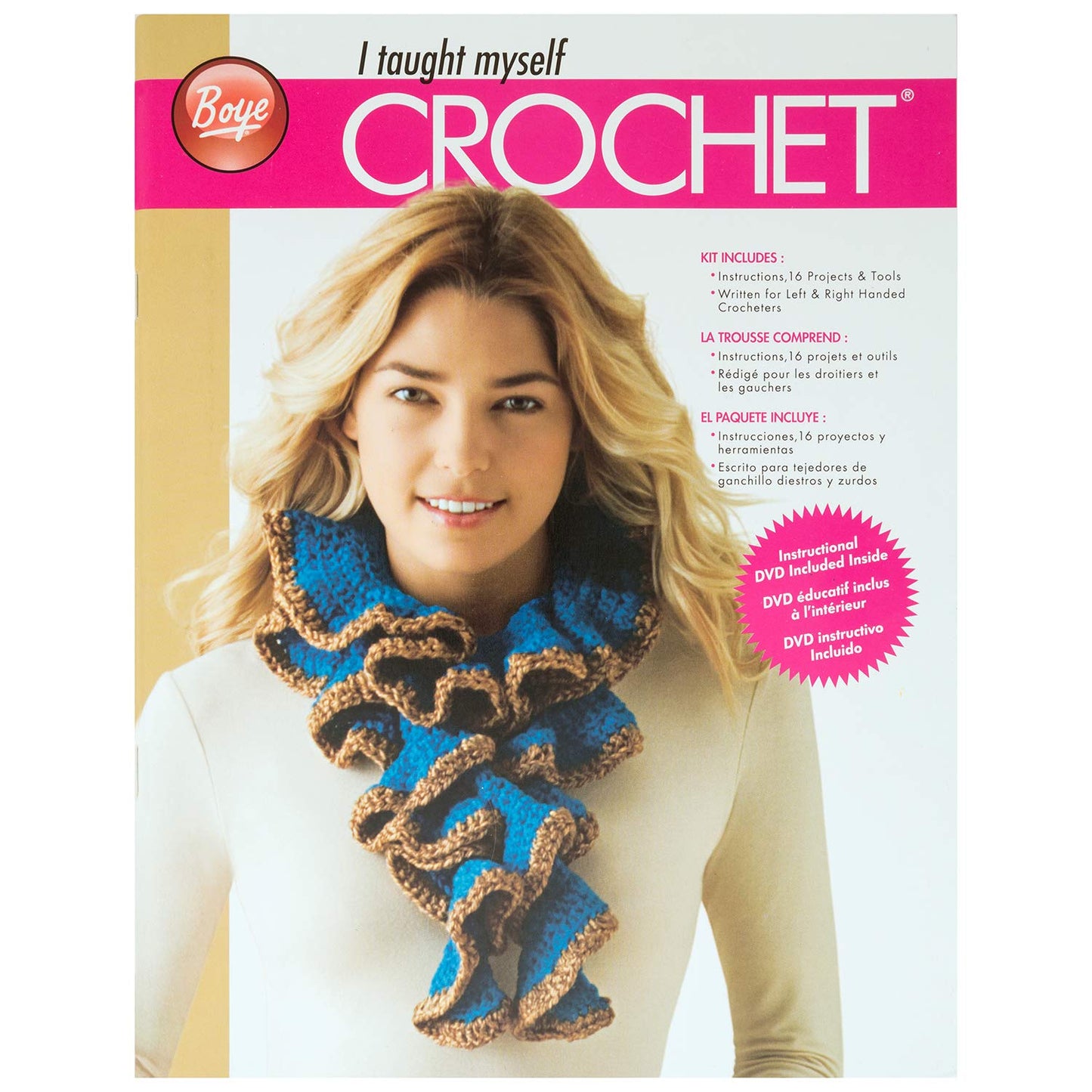 Boye 3626397000M I Taught Beginners Kit with Crochet Needles