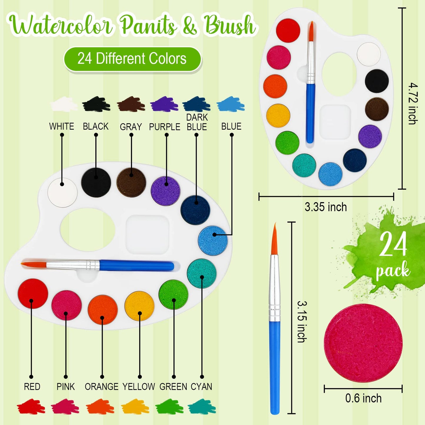 Zubebe Mini Watercolor Paint Sets 12 Colors Watercolor 3 x 3 Painting Canvas Panel Wooden Easel Set Stretched Canvas Easel Pai