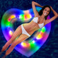 LED Heart Pool Float, Adult Heart Pool Floats, Water Fun Beach Party Toys for Aults,Birthday Scene Layout Props. (47 in,Transluc