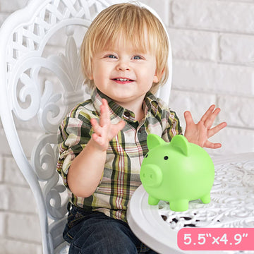 Pjdrllc Piggy Bank, Unbreakable Plastic Money Bank, Coin Bank For Girls And Boys, Medium Size Piggy Banks, Practical Gifts For Birthday, Easter, Baby Shower (Light Green)