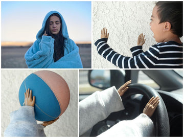 Tiny Hands 4.5-Inch Novelty Toys | Tan Left and Right + Middle Finger Hand | Plastic Puppets with Holding Sticks | Funny Gag Gif