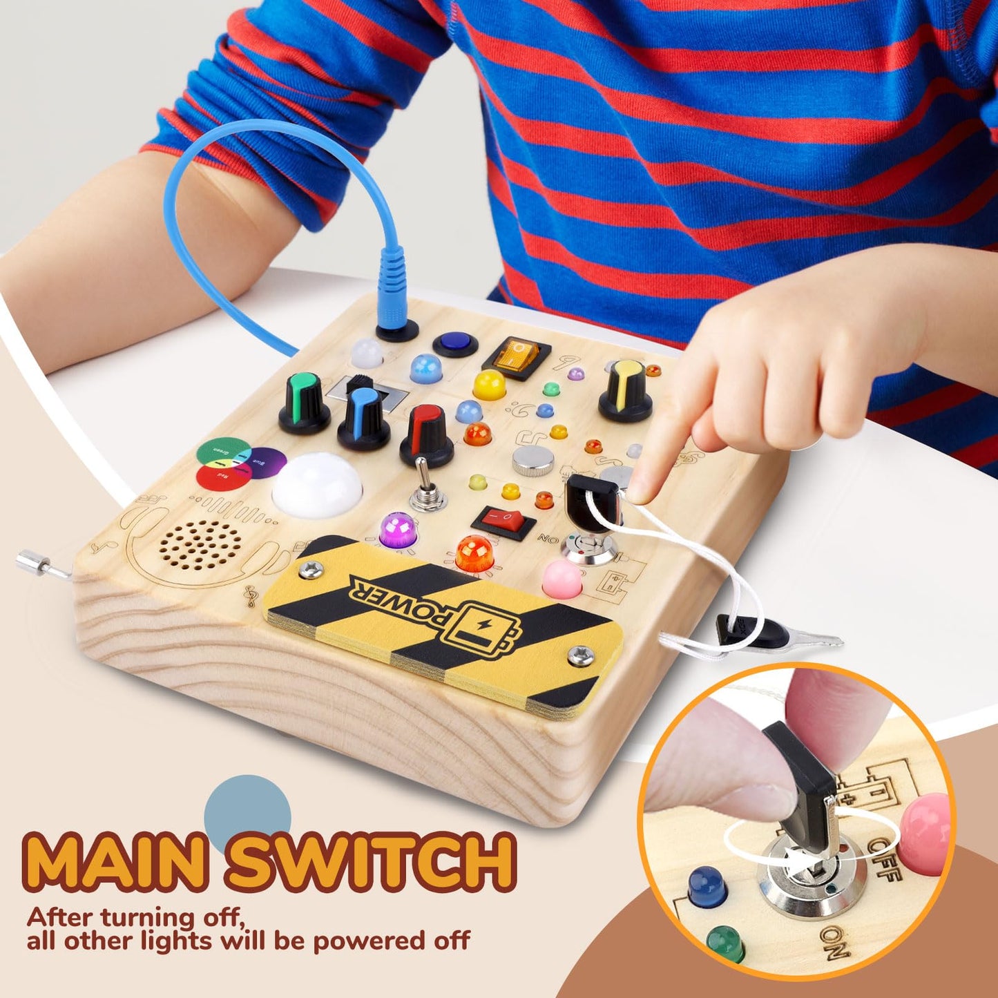 Sumsoltic Busy Board,Montessori Toys for 1-3 Year Old Boys & Girls,Travel Educational Learning Activities for Toddlers,Sensory T