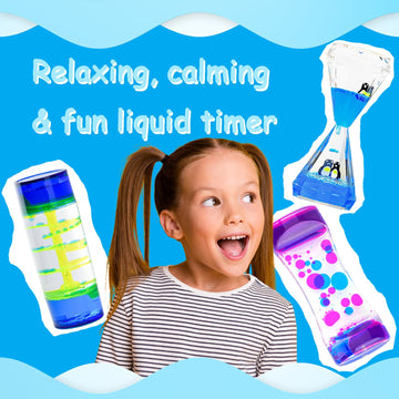 Matirise Liquid Motion Bubbler For Kids And Adults - Set Of 3 Sensory Fidget Toys - Calming Stress Management And Sensory Play - Colorful Liquid Timer For Perfect Desk Décor