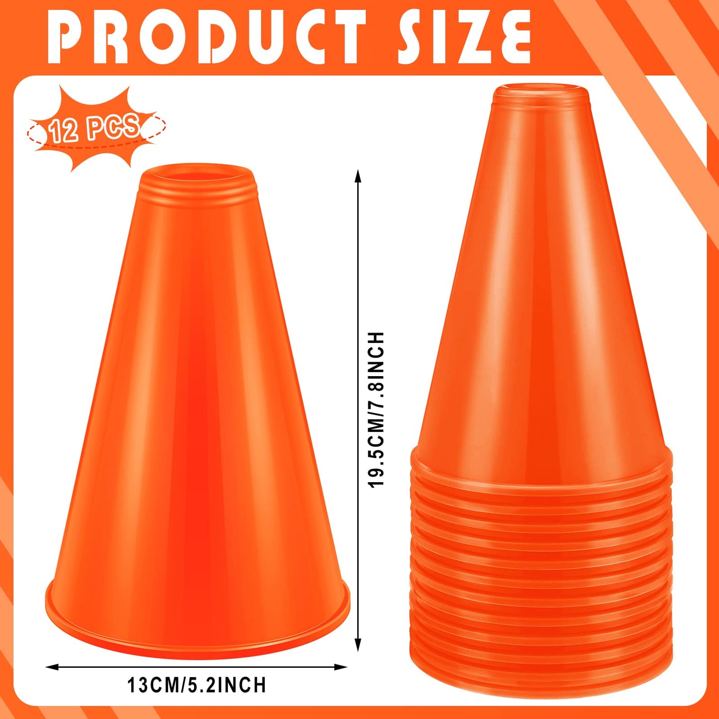 12 Pieces Cheer Megaphone For Party Favors Sports Cheers Party Noisemaker Toys Diy Plastic Megaphone For Party Sports Match Game