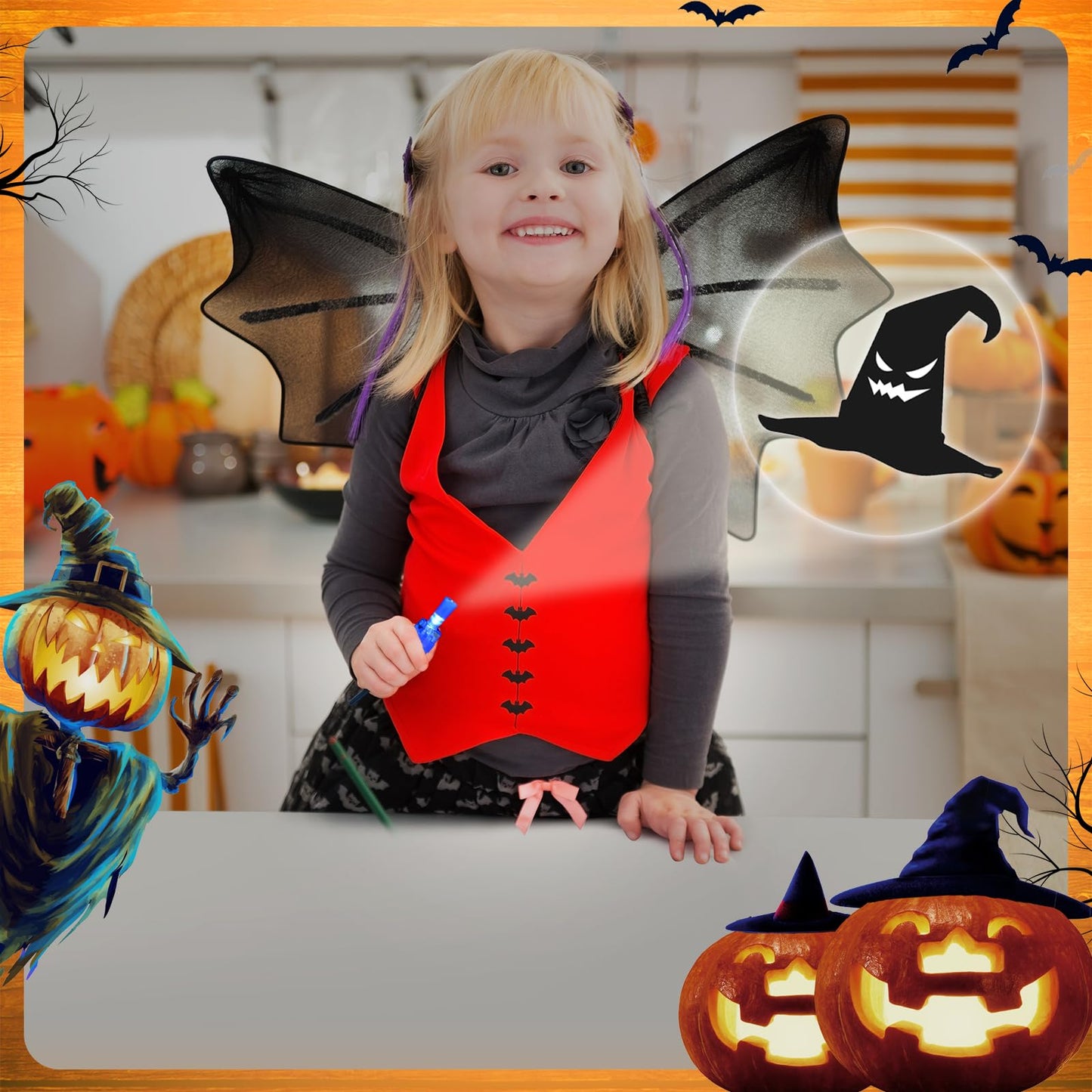 LAKULIO 36pcs Halloween LED Finger Lights, Halloween Party Favors for Kids Halloween LED Light Up Toys Classroom Rewards Gifts,