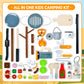 UMU Kids Camping Toys Set, Pretend Play with Campfire, Wooden Camping Playset Cutting Food for Play Kitchen Camping Gear for Kit