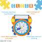 Asher and Olivia Premium Puzzles Set - 7 Pack with Learning Clock, Wood, Includes Alphabet, Numbers, Shapes, Animals, Cars, Fruits
