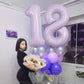 Pastel Dusty Purple Number 18 Birthday Balloons, 40 Inch Foil Number 1 & 8 Balloons For Women, 18Th Birthday Balloons Light Purp
