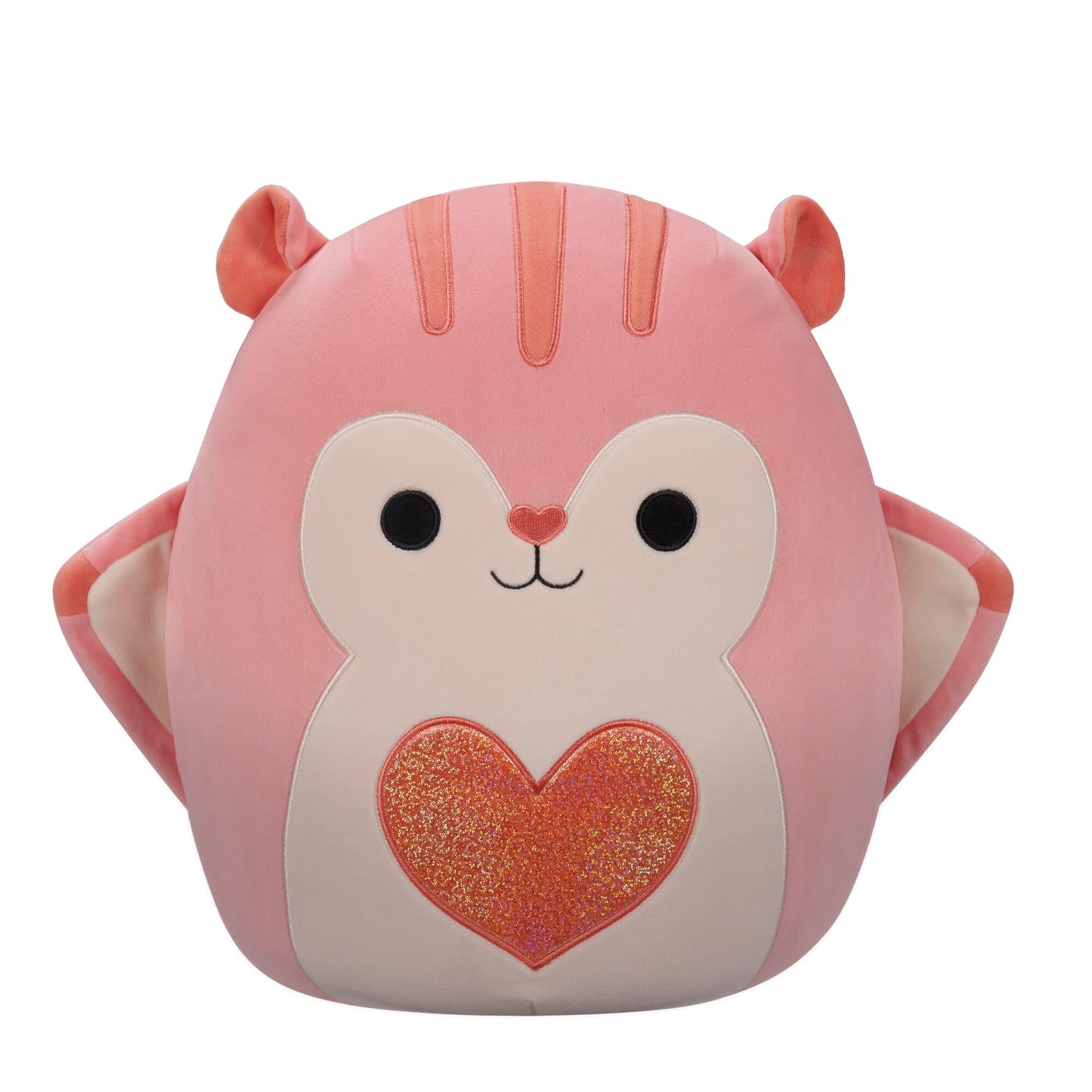 Squishmallows Original 14-Inch Gabourey Peach Flying Squirrel With Sequin Heart - Official Jazwares Large Plush