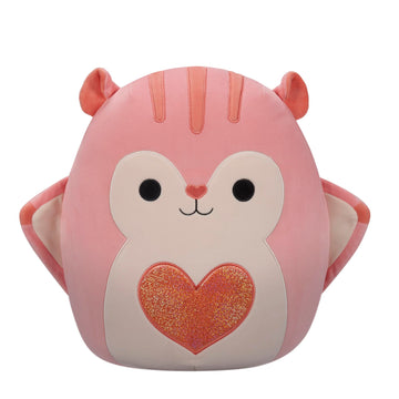 Squishmallows Original 14-Inch Gabourey Peach Flying Squirrel With Sequin Heart - Official Jazwares Large Plush