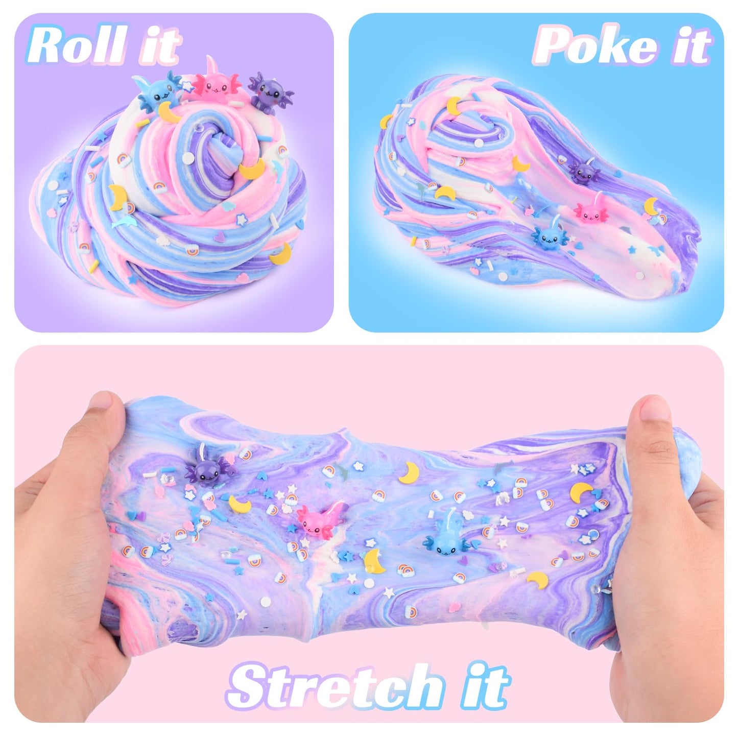 MERMAIDSLIME Pink Axolotl Butter Slime, 8 oz Non-Sticky DIY Stress Relief Toy, Scented Party Favor for Kids
