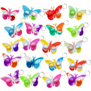 Roaqua 100 Butterfly Mini Pop Silicone Bubble Fidget Toys, Autism Special Needs Squeeze Sensory Party Favors Gifts For Family