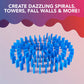 Bulk Dominoes Plastic Bulk 100pcs - Building and Stacking and Chain Reaction Toppling STEAM Toy Blocks for Kids (Blue)