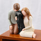 Hensonever Couple With Black Dog Figurines Ornaments, We Are A Family Black Dog Memorials Statues For Dog Lovers