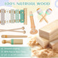 Raimy Musical Instruments Set - Neutral Colors Wooden Montessori Toys Percussion Music Modern Boho Xylophone Birthday Gifts For 1 2 3 Year Old Kids Baby Toddlers Boys Girls 3+ With Storage Bag