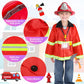Fireman Costume For Kids, 10 Pcs Firefighter Costume With Toy Accessories Set, Fireman Role Play Outfit Toys, Kids Firefighter Dress Up Clothes, Halloween For Boys Toddlers Ages 3 4 5 6 7