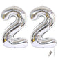 2Pcs 40 Inch Number Balloon Foil Balloons Number 22 Jumbo Giant Balloons Prom Balloon Mylar Huge Number Balloon For Birthday Party Decoration Wedding Anniversary, Xxxl Silver 22 Number Balloon