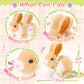 Tagitary Plush Easter Bunny Toys For Kids,Hopping Interactive Rabbit With Leash,Golden Egg,And Wind Up Toys,That Making Sounds,W