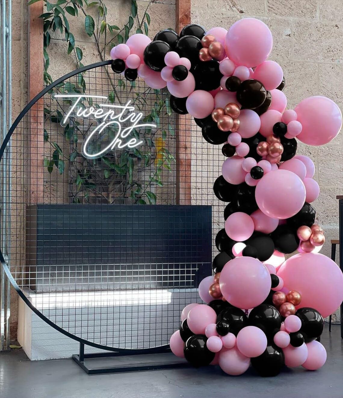 Pink And Black Balloons, 12 Inch Hot Pink Black Balloons Set With Black Pink Confetti Balloons, Pastel Pink Light Pink Black Bal