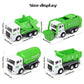 FIVEDAOGANG Small Garbage Truck Toy, 4 pcs Friction Powered Trash Truck Toys with Kids Playmat Car Rug, 8 pcs Roadblock Signpost
